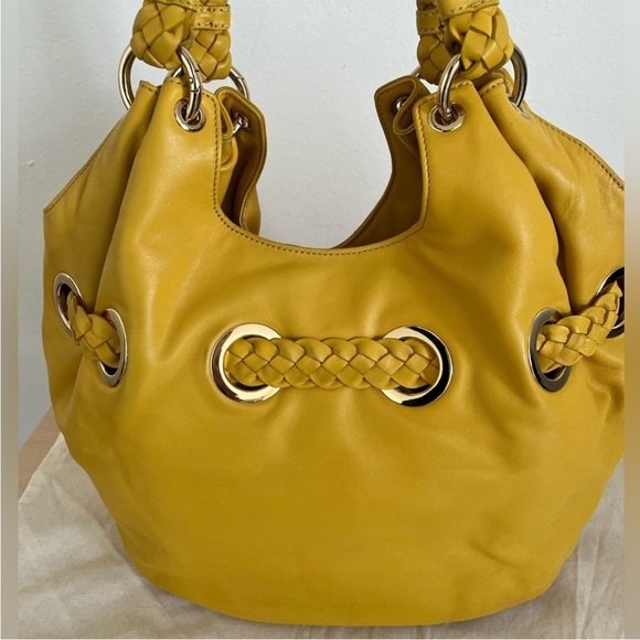 Michael Kors Yellow Camden Lambskin Shoulder Tote NWOT Circa 2008 - Picture 6 of 9